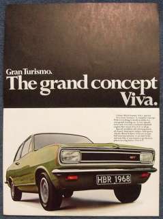 VAUXHALL VIVA GT Sports Car Sales Brochure 1968 #V1777  