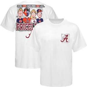  NCAA Alabama Crimson Tide White Priceless T shirt  Sports 