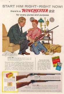 1956 Winchester Model 61 63 Rifle Vintage Print Art Ad  
