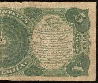 1907 $5 DOLLAR BILL LEGAL TENDER UNITED STATES RED SEAL NOTE 
