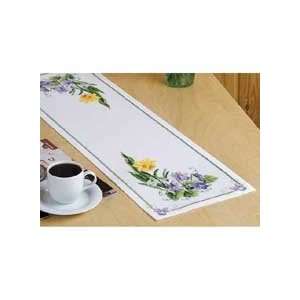   Flowers Table Runner Counted Cross Stitch Kit Arts, Crafts & Sewing