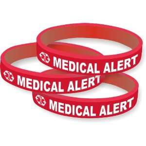  Pack of 3 Silicone Medical Alert Bracelets Health 