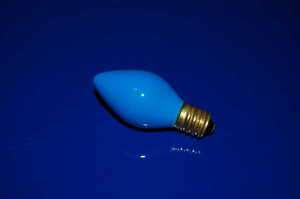 3pck Blue Candelabra Bulb 5W Incandescent C7 Ceramic  