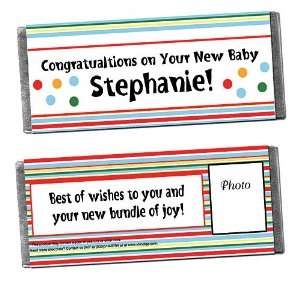  New Baby Personalized Photo Candy Bar Wrappers   Qty 12 