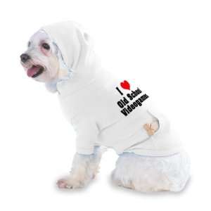  I Love/Heart Old School Videogames Hooded T Shirt for Dog 