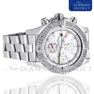   BREITLING SUPER AVENGER WHITE INDEX DIAL A13370 DIAMOND WATCH  
