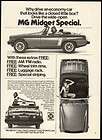 1976 Print Ad MG MIDGET Special Car Comes w/FREE EXTRAS