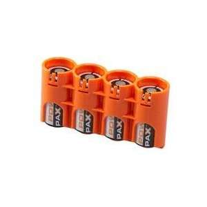   Battery CR123 Battery Caddy, Orange   Holds 4 CR123 Batteries