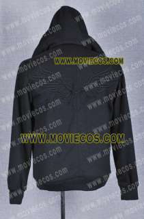 Assassins Creed II Desmond Miles Hoodie Black Jacket Costume Robe 