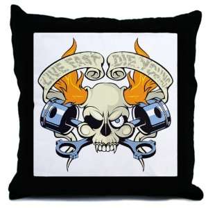  Throw Pillow Live Fast Die Young Skull 