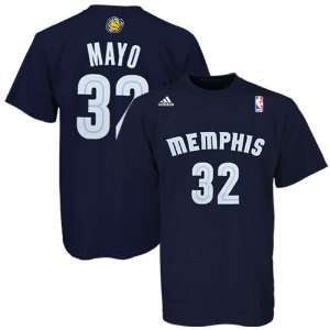   adidas Memphis Grizzlies #32 O.J. Mayo Navy Blue Net Player T shirt