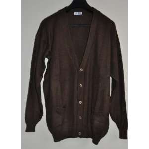 CARDIGAN ALPACA XXL VNECK buttons with Pockets BROWN MENS 