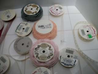 Vintage Lace and Ribbon Spools   Lot of 30 Plus   Venus, Offray  