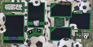 SOCCER ~ ALL STAR 2 premade 12x12 pages scrapbook paper piecing 12x12 