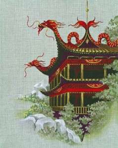   ~ Fortress of the Red Dragon handpainted Needlepoint Canvas  