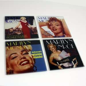  Marilyn Headlines Glass Coasters