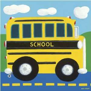  Oopsy Daisy School Bus 10.5x10.5 Canvas Art Image Wrap 