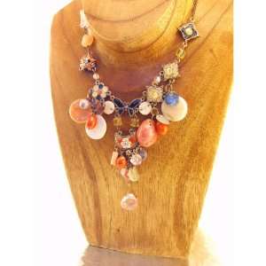  Necklace french touch Les Romantiques orange. Jewelry
