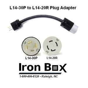 L14 30P to L14 20R Generator Power Cord Plug Adapter, 1 Foot  