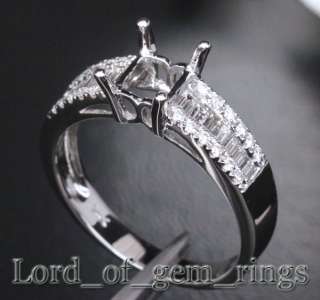 Emerald Cut 14K White Gold .65CT Diamond Ring Settings  