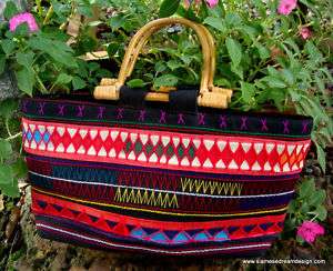 Primitive Tribal Akha Applique & Embroidered Handbag  