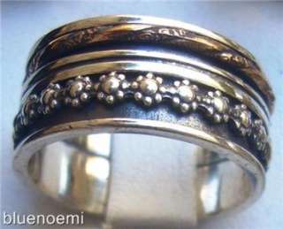 Wide band spinner ring silver gold spinning bague tube argent anillo 