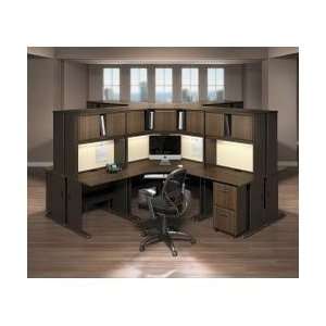  Modular Office Furniture Set 1   Series A Walnut 