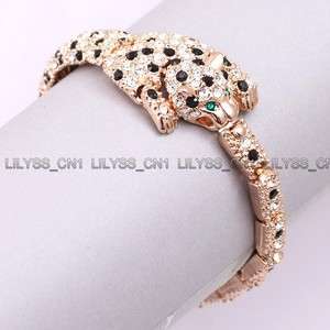Width Leopard Bracelet use Swarovski Crystal 801AR  