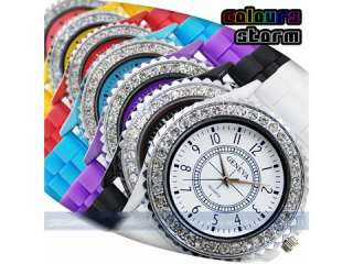 Classic Silicone Crystal Lady Jelly Watch Gifts Stylish Fashion Luxury 