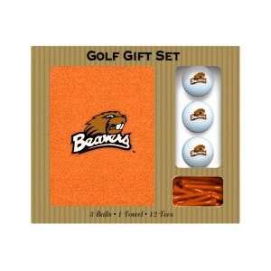 Oregon State Beavers Embroidered Towel, 3 balls and 12 tees gift set 