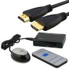 eForCity 3 PORT HDMI SWITCH BOX SWITCHER+REMOTE+6 HDMI CABLE