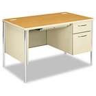   Mentor Series Single Pedestal Desk, 48w x 30d x 29 1/2h, Harvest/Putty