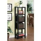   finish wood 5 tier corner square book shelf wall unit with baskets