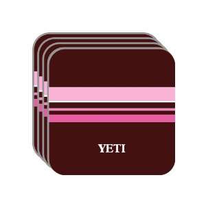 Personal Name Gift   YETI Set of 4 Mini Mousepad Coasters (pink 