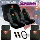 Unknown New Superman Car Seat Covers Set with Heavy Duty Rubber Floor 