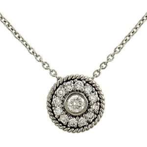  Pave/Bezel Set Diamond Pendant on Chain .52cttw Jewelry