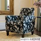   com angeloHOME Sutton Accent Arm Chair Charcoal Black and White Vine