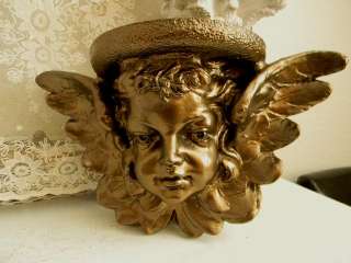 My Fav Huge Winged Cherub Shelf~Great Victorian Decor~Bronze  
