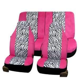 FH FB121112 Zebra Prints Car Seat Covers, Airbag ready and Split Bench 