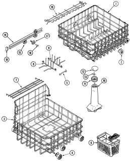 MAYTAG Maytag dishwasher Track & rack assembly Parts  Model 
