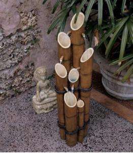 Asian Inspired Cascading Bamboo Fountain Sculpture  