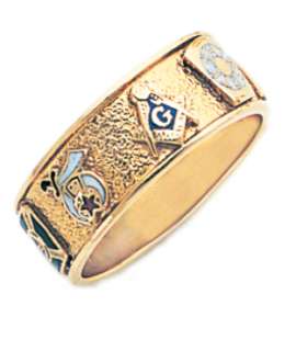   Rite 10k or 14k White or Yellow Gold Masonic Mason Ring  