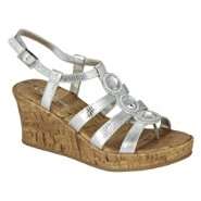 Expressions Girls Claudette Jeweled Wedge Sandal   Silver at  