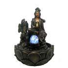 FountainMania Buddha Indoor Table Top Water Fountain with Glassball