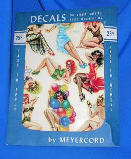 VTG MEYERCORD CHEESECAKE PINUP GIRLS DECALS FOR CRAFTS, ARTS  