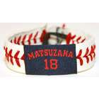   Matsuzaka Jersey Baseball Bracelet Genuine Quality Leather Two Loops