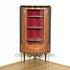 antique mahogany french style corner vitrine curio display cabinet 