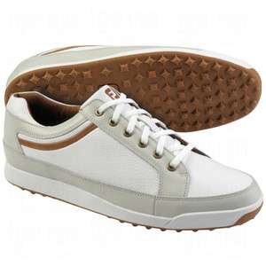 FOOTOY CONTOUR CASUAL SPIKELESS GOLF SHOE   WHITE/TAUPE BLAZE   54251 