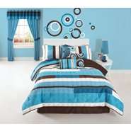 Bed Ink Choppy Blue Queen Comforter Set 
