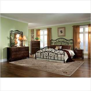 Standard Furniture Santa Cruz Metal Bedroom Set in Lexington Cherry 